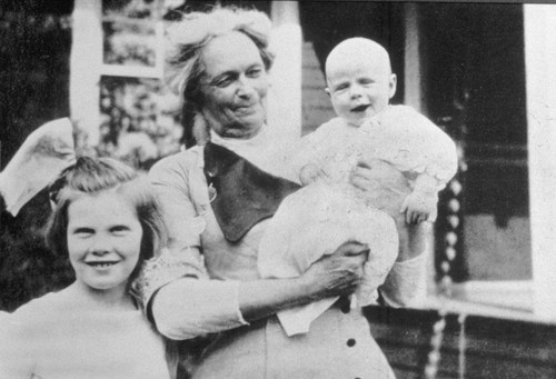 Ella Gatchell with her grandchildren
