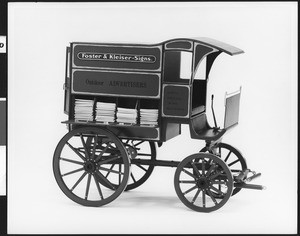 Model of a wagon used by Foster & Kleiser for the dissemination of billing posters in California and the Pacific Northwest, ca.1920