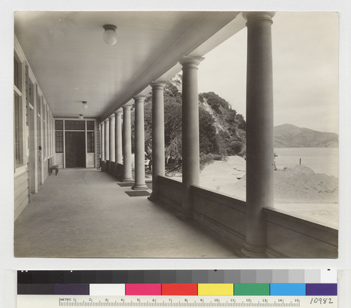 U.S. Immigration Station, Angel Island, San Francisco Bay. Veranda of main building