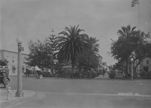 Plaza Square, looking south toward Glassell Street, Orange, California, ca. 1922