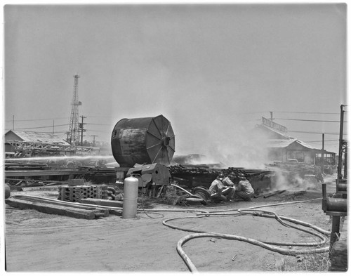 Oil well fire, 33rd St. and Cherry Ave