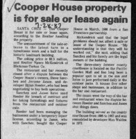 Cooper House property is for sale or lease again