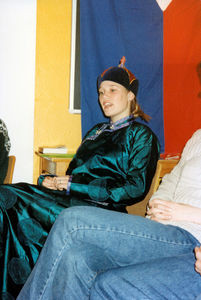 Børnetræf, Rødovre 1997. Anne Sofie S. Laursen(?) fortæller om sit volontørarbejde i Mongoliet og Cambodia. Danmission Photo Archive