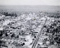Aerial view of downtown San Jose, looking east