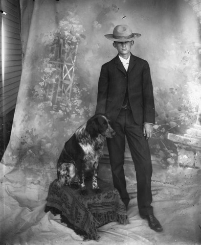 Young man and his dog