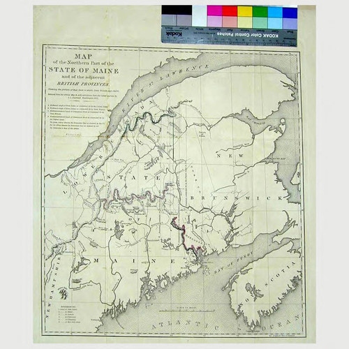 Map of the northern part of the State of Maine and of the adjacent British provinces : shewing the portion of that state to which Great Britain lays claim reduced from the official Map A with corrections from the latest surveys / by S.L. Dashiell