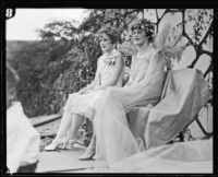 May Day Queen Allison Saunders and her maid of honor Billie Gygerson, Los Angeles, 1926