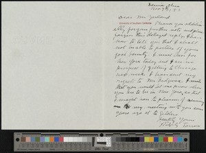 Beauregard Torrans, letter, 1913-11-07, to Hamlin Garland