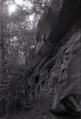 Survival school students learn to rappel, Liberal, 1982