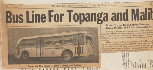 Bus Line for Topanga and Malibu