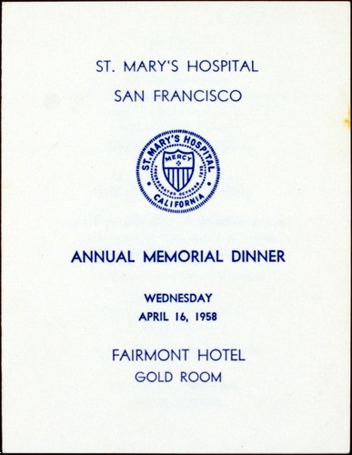 Fairmont Hotel (San Francisco, California): St. Mary's Hospital Annual Memorial Dinner