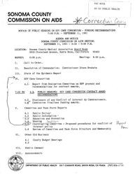 Agenda and notice--Sonoma County Commission on AIDS meeting, September 11, 1991--corrected copy