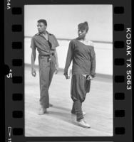 Artistic Director Lula Washington and a male dancer rehearsing in Los Angeles, Calif., 1986