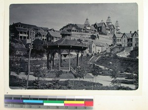 Andohalo Park with pavilion, Antananarivo, Madagascar, ca.1900