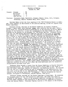 USC Faculty Senate minutes, 1969-01-15