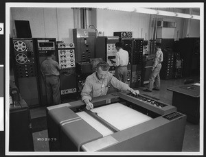Technicians at work at the Lockheed Corporation's Missile Systems Division, ca.1950