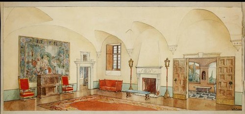 Student Work - Stage Sets (watercolors), Beverly Hills High School, circa 1930s