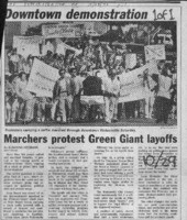 Marchers protest Green Giant layoffs