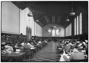 Interior view of the Lawrence Clark Powell Library at the University of California at Los Angeles