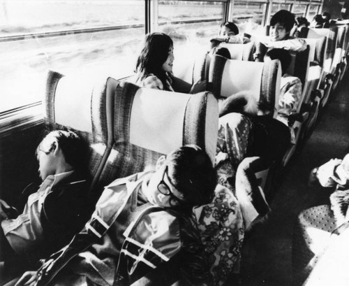 Chinese American students on train