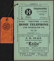 Whittier Home Telephone Directory, No. 41