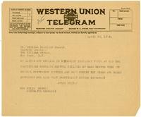 Telegram from Julia Morgan to William Randolph Hearst, April 26, 1926