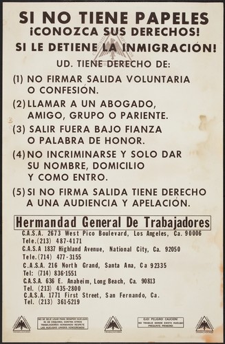 Centro de Acción Social Autonomo (CASA) Justicia - Brochure and poster paste-up originals