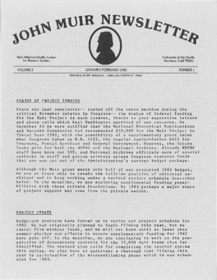 John Muir Newsletter, January/February 1982
