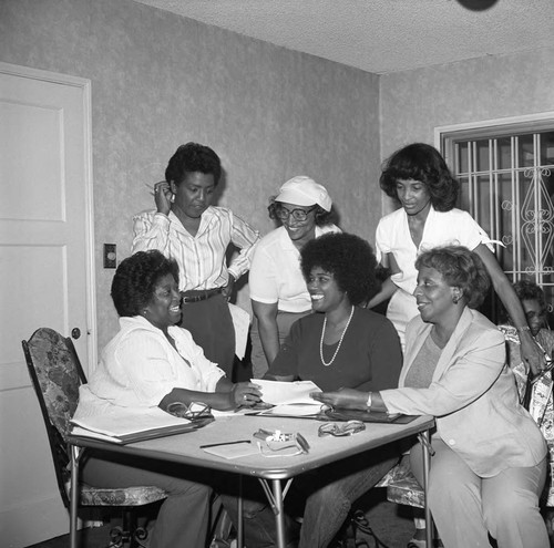 Members of the Women in Touch Guild planning an event, Los Angeles, 1981