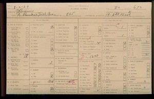 WPA household census for 845 N BUNKER HILL, Los Angeles