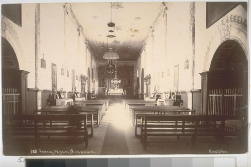 Interior, Mission Santa Barbara, California Park & Co. No. 368