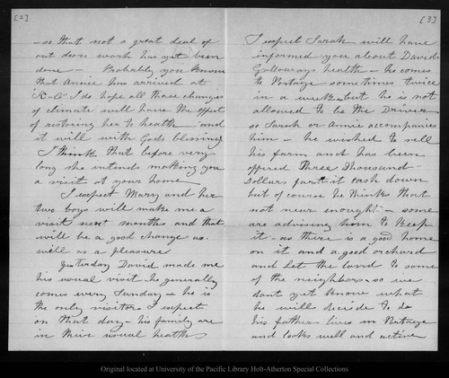 Letter from Mother [Ann Gilrye Muir] to John Muir, 1884 Apr 21