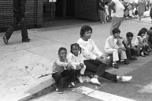 Spectators watching the South Central Easter Parade, Los Angeles, 1986