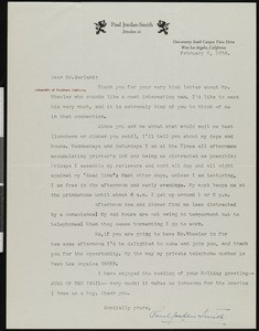Paul Jordan Smith, letter, 1936-02-02, to Hamlin Garland