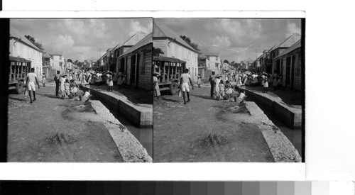 British West Indies - Island of Antigua - St. John's: Street scene near the harbor. Sawders 1949