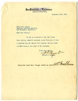 Letter from W.F. Bogart to Julia Morgan, September 22, 1919