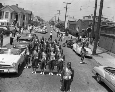 Masons marching in parade in Oakland, California