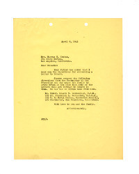 Letter to Mrs. Marcus E. Crahan, April 9, 1942