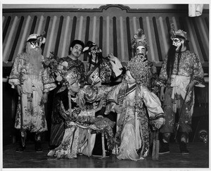 Chinatown in 1948, Chinese Theater in 1948, performance, performers, dance, costumes