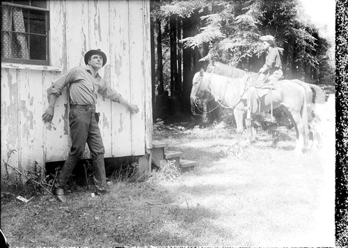 House Peters and an unidentified actor in the California Motion Picture Corporation production of Salomy Jane, Lagunitas, 1914 [photograph]