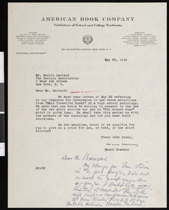 Mauck Brammer, letter, 1934-05-25, to Hamlin Garland