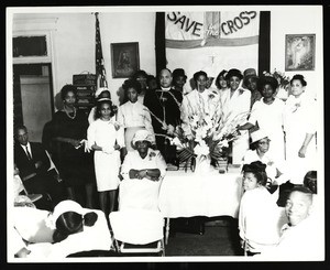 Unidentified group of people in a sunday school classroom, COGIC, Chicago