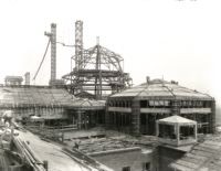 Library (Powell Library) domes under construction, 1928