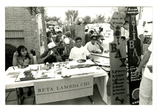 Beta Lambda Chi Fraternity Table at Woodbury University Student Orientation