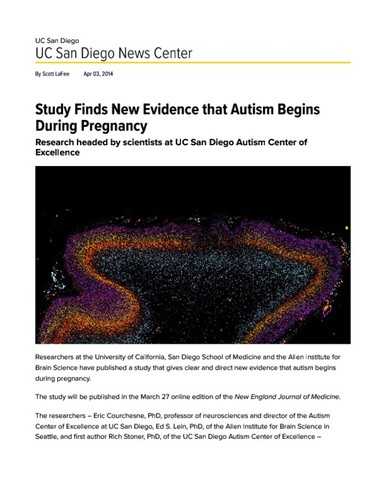 Study Finds New Evidence that Autism Begins During Pregnancy