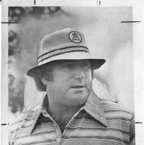 Bob Lunn, pro golfer, wearing a Silverado hat