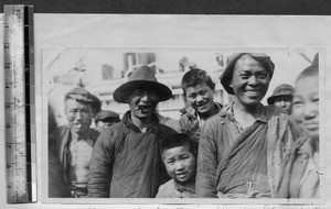 Chinese people welcoming missionaries, Shanghai, China, ca.1935