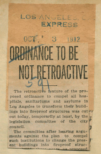 Ordinance to be not retroactive