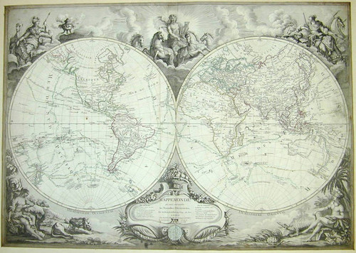 Mappe Monde ou sont marquées les Nouvelles Decouvertes, par M. Brion de la Tour, Ing'r. Geog. du Roi