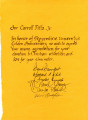 Note of commendation for Carroll Pitts, Jr. from Pepperdine administrators